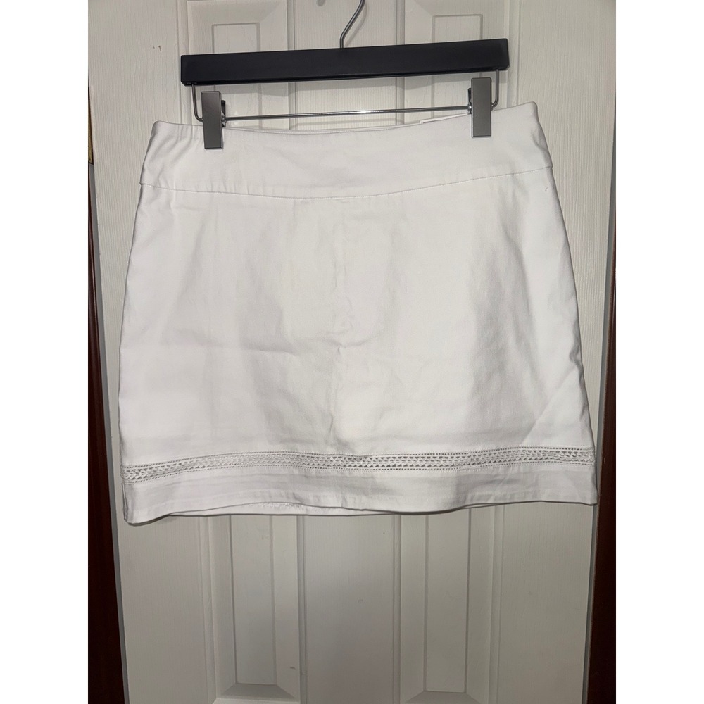 Crown & Ivy White Skort Mini Skirt Ladder Hem‎ Casual Basic Size 12